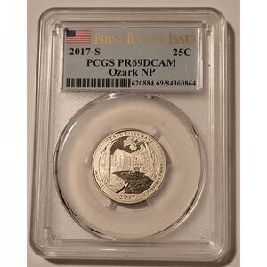 2017 S Clad Ozark Riverways NP Quarter Proof PR69 DCAM PCGS First Day of Issue